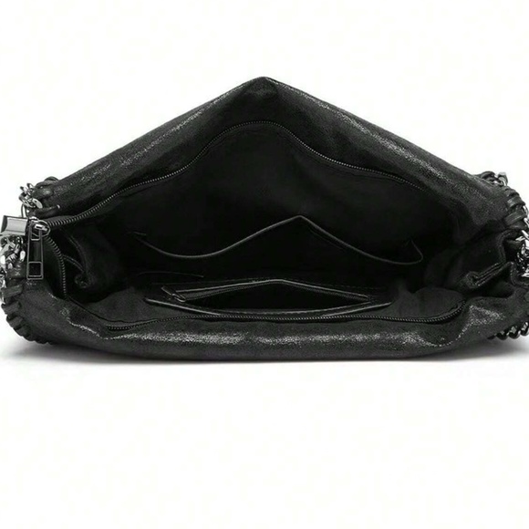 Luxe Soft Vegan Leather Chain Shoulder Tote Bag - Picture 7 of 16